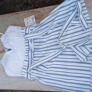White stepped romper